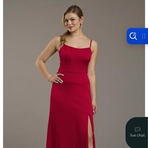 Matte Satin Drop Waist Corset Dress